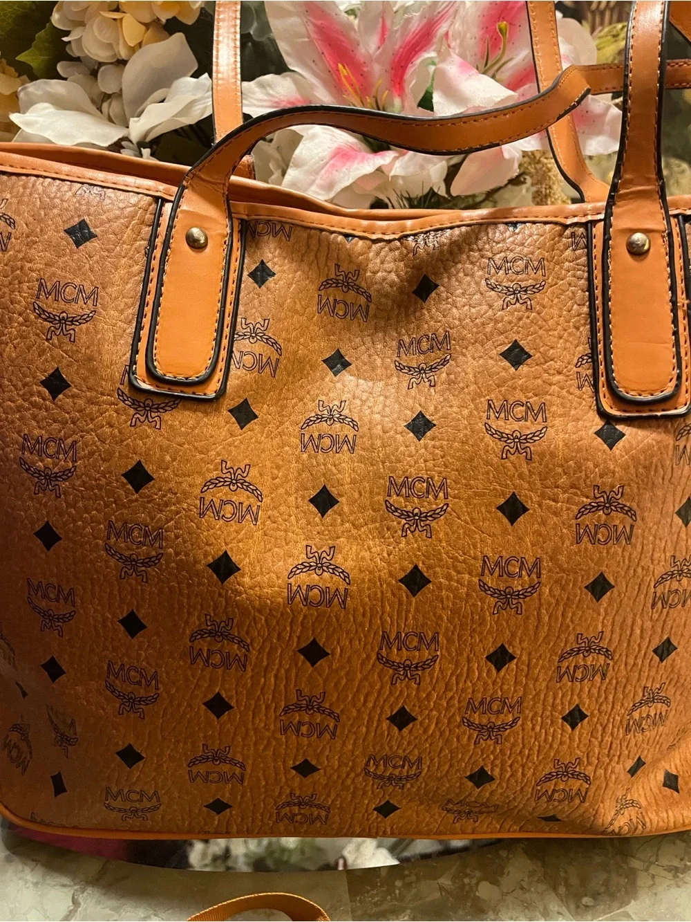Cognac Visetos Canvas Tote Bag & 🔥smaller bag